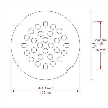 rrajj 4-1/4 (4.25) Inch(108mm) Round Snap-in Shower Floor Drain Cover Replacement Cover (Antique Brown)