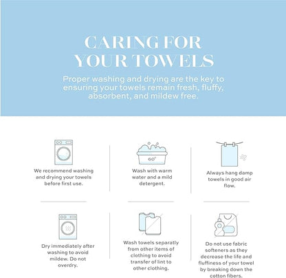 White Classic Luxury Silver Hand Towels - Soft 100% Turkish Cotton | Highly Absorbent Hotel spa Bathroom Towel Collection | 16x30 Inch | Set of 6