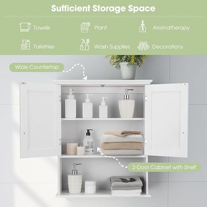 Safeplus 28" H x 23.5" W Wall Mount Medicine Cabinets with Adjustable Shelf and 2-Door for Bathroom Laundry Living Room