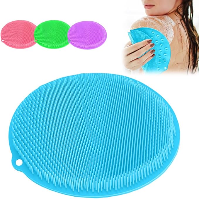 Silicone Shower Foot Scrubber Mat, 2025 Upgrade Shower Mat Slip Suction Cups Foot Scrubber for Men and Women (1 * Blue)