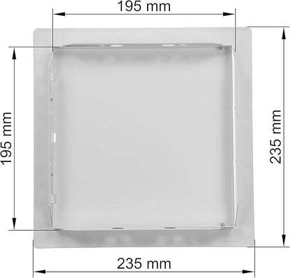 Vent Systems 8'' x 8'' Inch White Metal Access Panel - Easy Access Doors - Access Panel for Drywall, Wall, Electrical and Plumbing Service Door