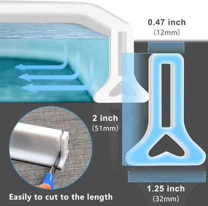 39 Inch Shower Threshold Water Dam Collapsible Bath Shower Barrier Water Stopper Retention System Dry and Wet Separation for Bathroom Kitchen and More (3.3ft)