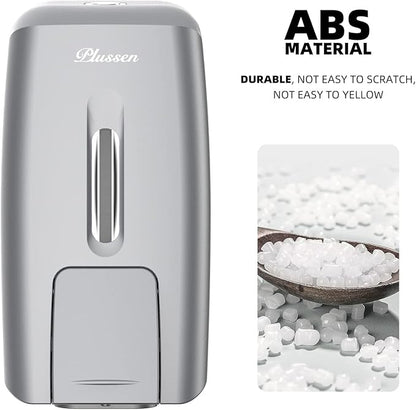 Soap Dispenser Wall Mount Adhesive Commercial Soap Dispenser 800ml No Drill Hand Sanitizer Dispenser for Bathroom Support Liquid and Gel,Silver-PN9088