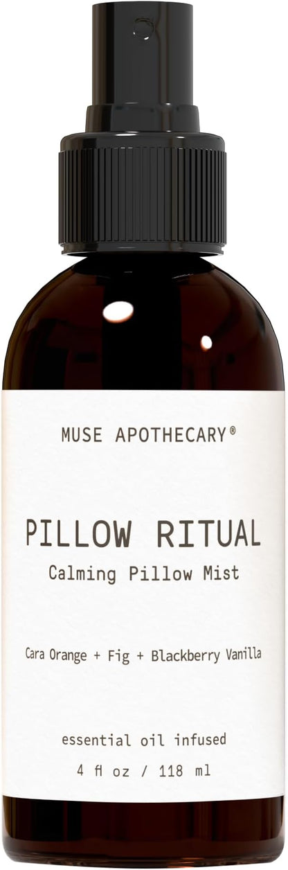 Muse Apothecary Pillow Ritual - Aromatic, Calming and Relaxing Pillow Mist, Linen and Fabric Spray - Infused with Natural Aromatherapy Essential Oils - 4 oz, Cara Orange + Fig + Blackberry Vanilla