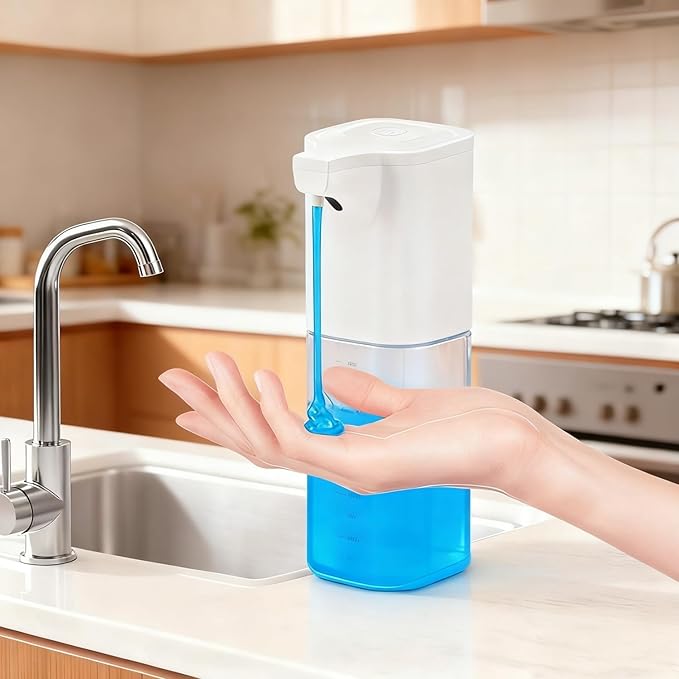 Automatic Liquid Soap Dispenser,Touchless Soap Dispenser 4-Level Adjustable Electric,Auto Bathroom Kitchen Hand Soap Dispenser,18.6oz/550ml,Wall Mounted,Rechargeable