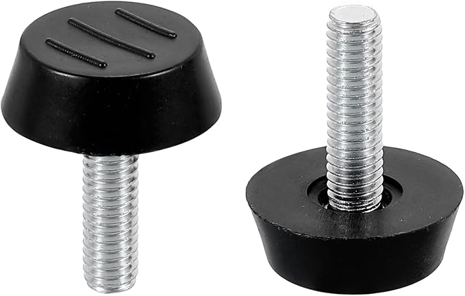 M6x22x22mm(DxLxOD) Screw on Furniture Glide Leveling Feet - 12Pack - Good for Furniture - Adjustable Thread Furniture Levelers - Black