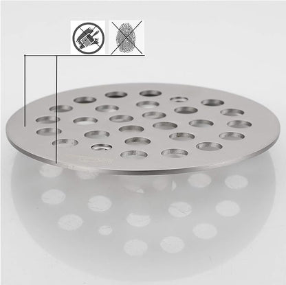 4-Inch Screw-in Shower Drainer Cover Replacement Floor Strainer Floor Drain Brushed Nickel