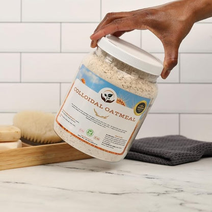 Dirty Treasures Colloidal Oatmeal Bath | Eczema & Itchy Skin Relief | Baby-Safe, 100% Natural, Fragrance-Free | 2 lb (32oz)
