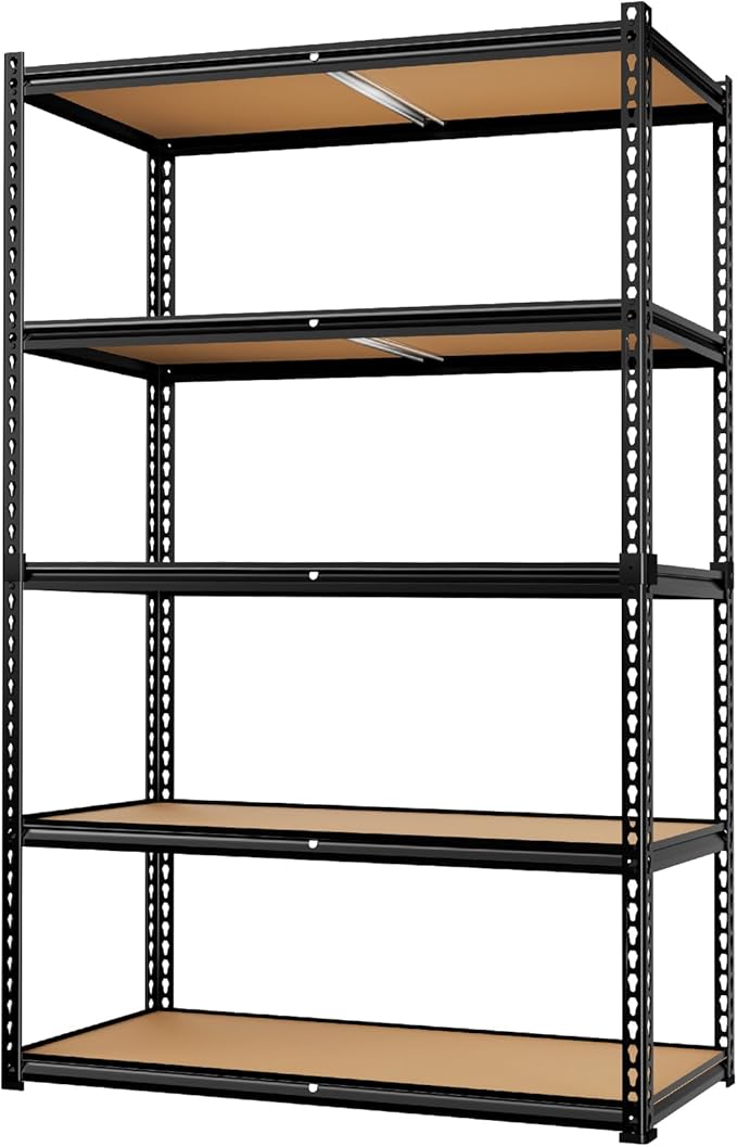 LEVELEVE 5-Tier Heavy Duty Storage Shelving Unit, 2000 lbs Capacity, Adjustable Metal Utility Shelf, 48" L x 18" W x 73" H for Garage, Kitchen, Pantry, Basement, Bathroom, Laundry