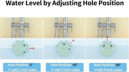 Bathtub Overflow Drain Cover Tub - Silicone Bathroom Overflow Drain Cover, Bath Tub Overflow Cover, Bathroom Spa Accessories, Adds Inches of Water for Deeper&Warmer Bath，Aqua Green