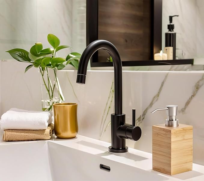 Bamboo Soap Dispenser with Anti-Slip Pads and Stylish Horizontal Wood Grain, Hand Dispenser for Bathroom, Kitchen, Dish, Lotion, Shampoo, Liquid Soap (7 Oz)