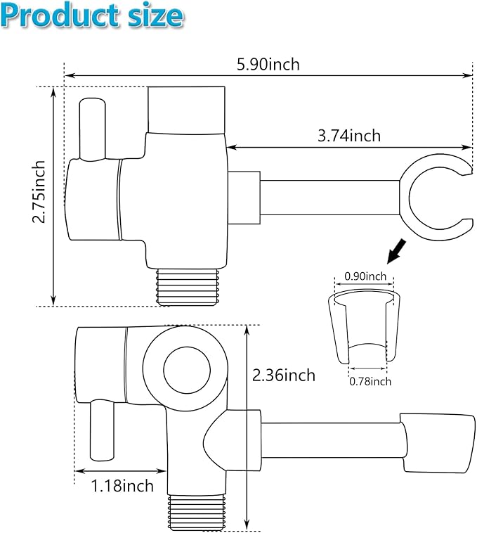 PDPBath Solid Brass Shower Arm 3 Way Shower Diverter Valve for Hand Held Showerhead and Fixed Spray Head, G1/2 Universal Connection - Brushed Nickel