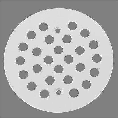 4-1/4Inch Screw-in Shower Drain Cover Replacement Floor Strainer(White)