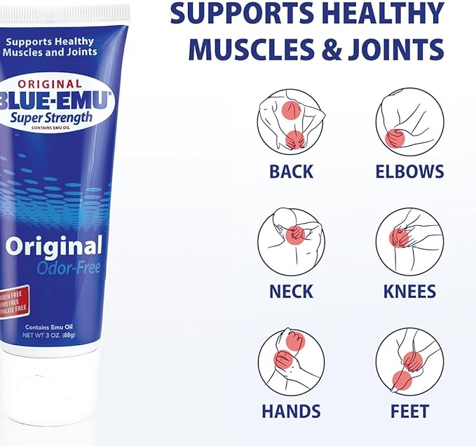 BLUE-EMU Original Super Strength Cream, Soothing Muscle & Joint Support, 3 Oz