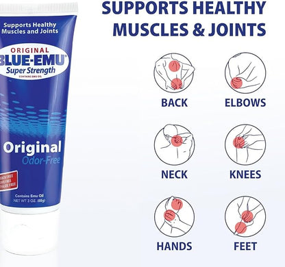 BLUE-EMU Original Super Strength Cream, Soothing Muscle & Joint Support, 3 Oz