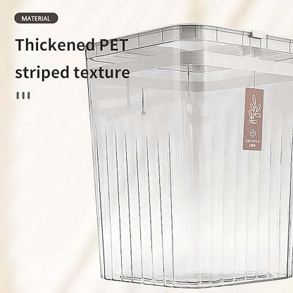 Bathroom Trach Can with Lid, 2.6 Gallon Grabage Can,Plastic Transparens Waste Basket with Press Top Lid,Clear Trach Bin for Home,Living Room,Bedroom,Office,Gray