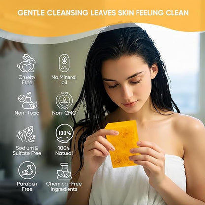 Kojic Acid & Turmeric Soap, Turmeric Kojic Acid Soap for Face and Body, Organic Daily Use Skin Care Soaps, Gentle Cleansing Suitable for All Skin Types (2pcs)