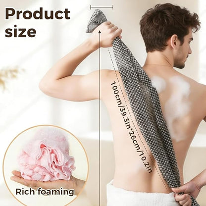 3PCS Exfoliating Shower Towel,2026 New Premium Scrub Wash Back Bath Cloth for Body Face,Exfoliating Washcloth Back Body Scrubber for Home（#Striped）