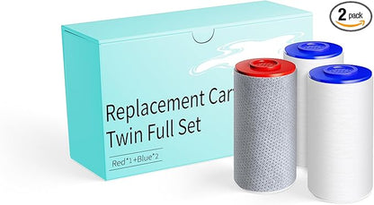 Replacement Filters for Weddell Duo Shower System - Efficient Reduction of Chlorine, Contaminants & Hardness | Enhance Skin and Hair Health with Every Shower (1Red+2Blue)