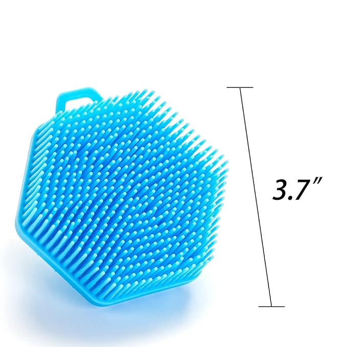 Premium Sensory Brush for Kids or Autism,Soft Silicone Body Scrubber,2 in 1 Sensory Room Occupational Therapy Sensory Brushes,Silicone Loofah,Pets Shower Brush Bath Brush Shampoo Brush（Hexagon-Pink）