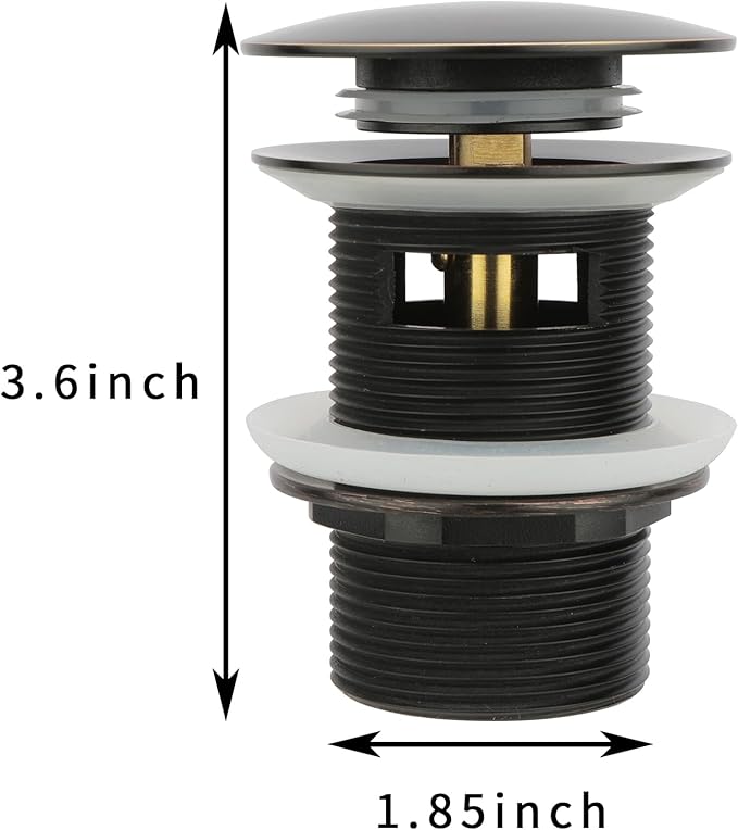 Freestanding Bathtub Drain Pop-up Stopper, Suitable for Most Bathtubs, Compatible With Drain Rough-in Kit (Oil Rubbed Bronze)