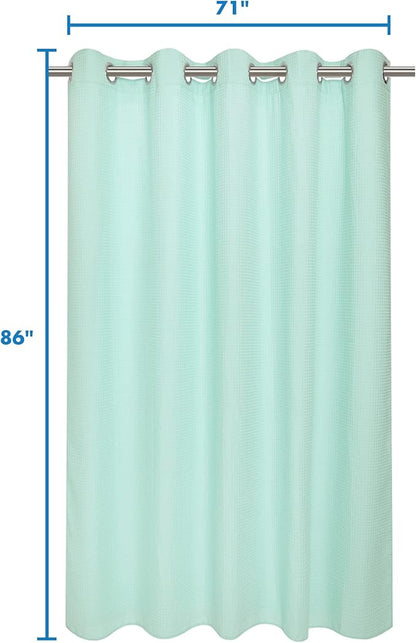 River Dream Hotel Grade No Hooks Needed Shower Curtain with Snap in Liner,Water Repellent, Machine Washable (Water Glass, 71"x86"(W/Liner))