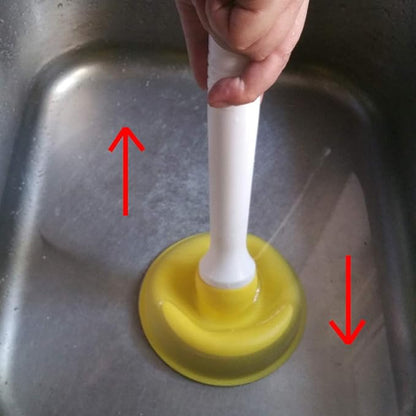Coralpearl Drain Plunger, Small Hand Force Plumber Helper, Little 4 inch Cup Clog Remover, Tiny Rubber Unclogger in 9" Short Handle for Kitchen Sink, Bathroom Toilet, Shower Bath Tub (Green + Yellow)