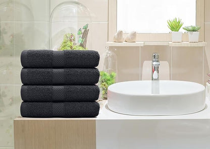 DAN RIVER 6-Pack Premium Hand Towels (16x28 Inches) - 100% Cotton, Ultra Soft, Lightweight, Highly Absorbent Towels for Bathroom, Spa, Gym, Salon, Hotel, and Travel - 550 GSM – Charcoal