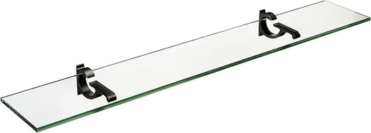Spancraft Glass M-4.75x24-Black Monarch Glass Shelf, Black, 4.75" x 24"
