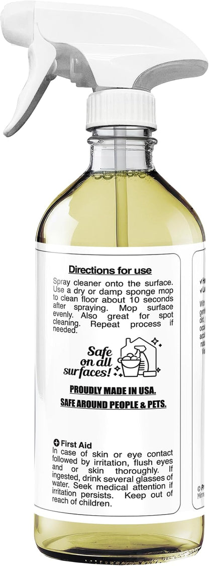 Wood Floor Cleaner 16 oz - Floor Cleaning Spray Great for Various Floor Types Like Tile, Linoleum, Vinyl, Laminate Flooring & Hardwood - Surface Cleaner for Floors, Stain, Dirt & Grime