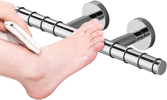 Chrome Shower Foot Rest for Shaving & Leg Care - Wall Mounted Bathroom Foot Ledge Stool for Women & Seniors