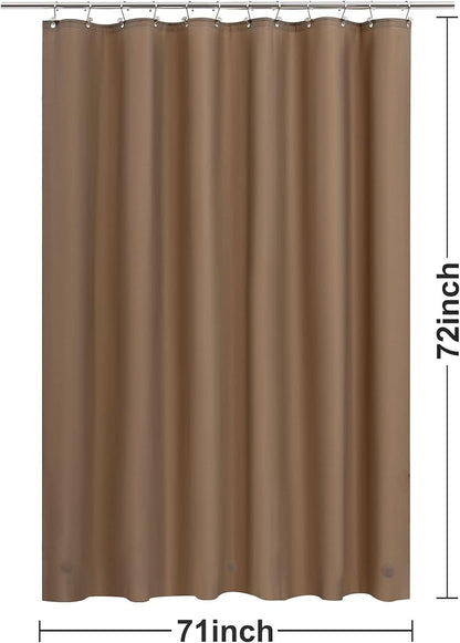 Barossa Design Brown Shower Curtain Liner - Premium PEVA, BPA & PVC Free, No Chemical Smell, Lightweight Standard Size Shower Curtain with 3 Magnets, Metal Grommets - Brown