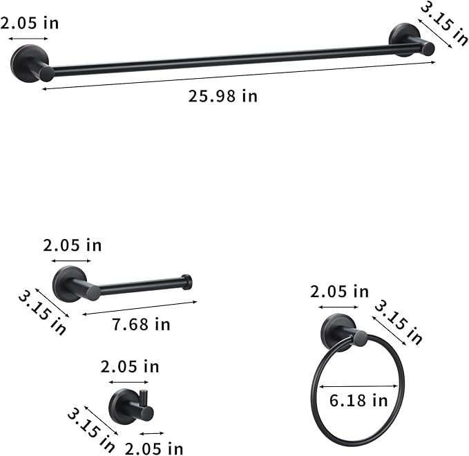 Oil Rubbed Bronze Bathroom Hardware Set 4 Piece Towel bar Adjustable Expandable Towel Rack Stainless Steel Towel Rail Wall Mounted Towel Holder Set