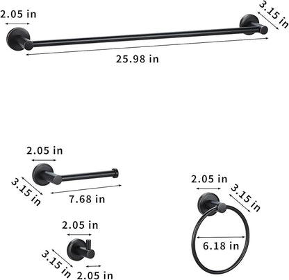 Oil Rubbed Bronze Bathroom Hardware Set 4 Piece Towel bar Adjustable Expandable Towel Rack Stainless Steel Towel Rail Wall Mounted Towel Holder Set