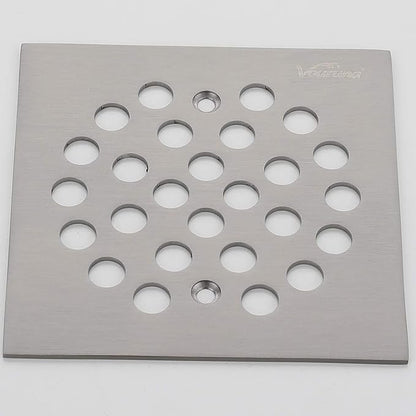 Square 4-1/4(4.25) inch Screw-in Shower Floor Drain Grate Strainer (Brushed Nickel)