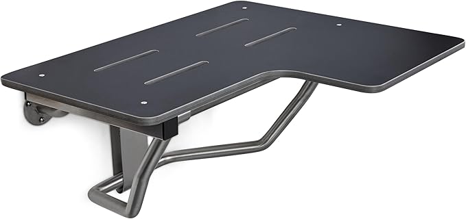 Seachrome 26" x 22.5” Black Reversible Folding Transfer Tub/Shower Seat, ADA Compliant