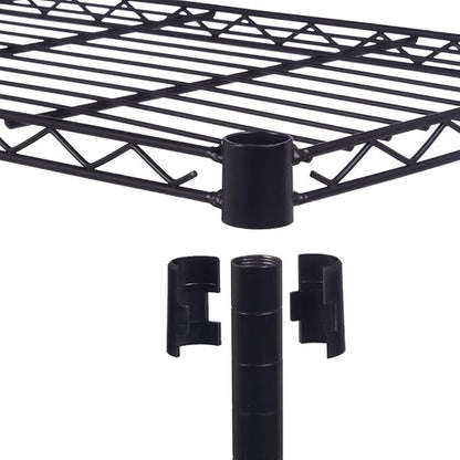 3 Tier Storage Racks Shelving, Heavy Steel Pantry Shelves, Adjustable Wire Shelving Rack with Wheels, Suitable for Garage, Kitchens, Offices, 46" W x 17.7" D x 41" H, Black