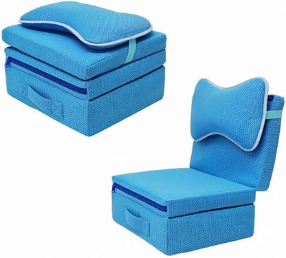 Hot Tub Booster Seat for Adults, Thickened Bathtub Cushion with Backrest and Removable Bath Pillow, 3D Air Mesh Hot Tub Seat Accssories, Full Body Support for Back Pain Relief, Relaxing Spa