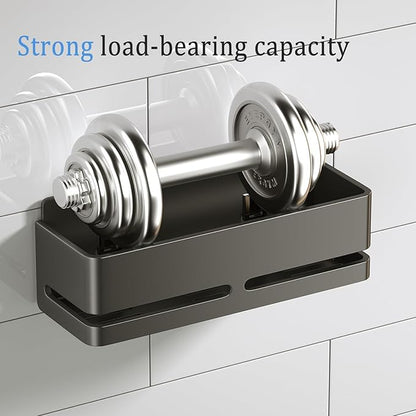 Shower Caddy, 2-Pack Shower Shelf, Heavy-Duty Bathroom Storage Shelf, Large Capacity No-Drill Bathroom Organizer, Gray Metal Storage Basket, Adhesive Installation