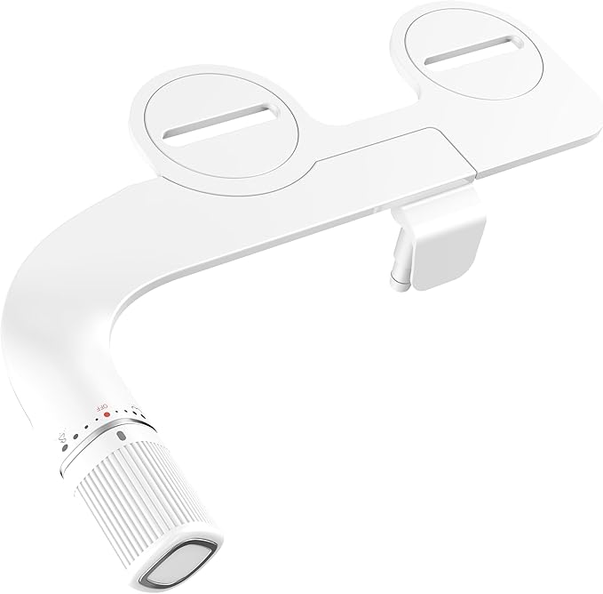 BIGCOW Ultra-Slim Bidet Attachment for Toilet - Dual Nozzle (Frontal & Rear Wash) with Adjustable Cold Water Pressure and Stainless Steel Inlet - Hygienic Solution for Fresh Cleanliness, Silver 2 Pcs