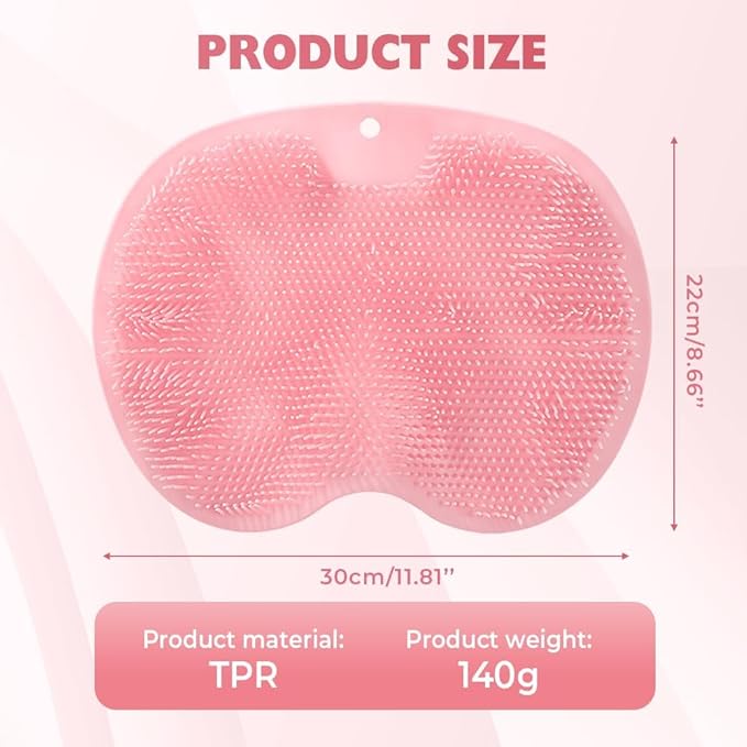2026 New Silicone Shower Foot Scrubber Mat, Foot Back Cleaning Pad Back Washer Exfoliating Bath Wash Pad, Shower Foot Scrubber Mat with Non-Slip Suction Cups (Yellow)