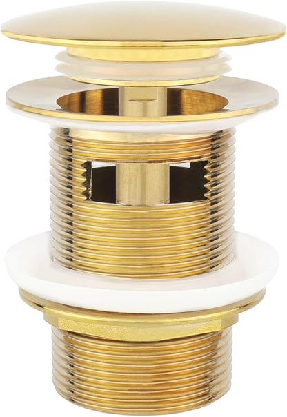Tub Stopper Bathtub Drain, Brass Pop-up Freestanding Bathtub Drain Stopper, Fits Most Freestanding Tub Rough- in Kits (Gold)