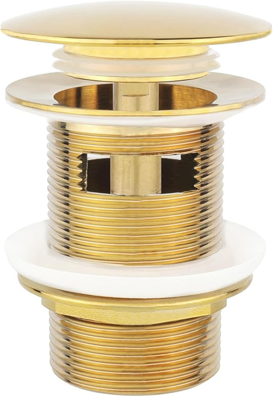 Tub Stopper Bathtub Drain, Brass Pop-up Freestanding Bathtub Drain Stopper, Fits Most Freestanding Tub Rough- in Kits (Gold)