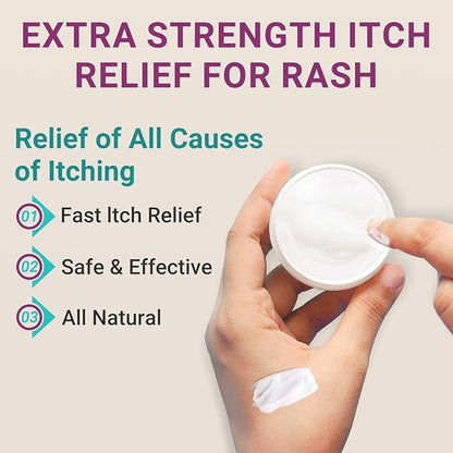 Anti Itch Cream, Extra Strength Anti-Itch Ointment, Relieves Rashes and Itching Caused by Insect Bites, Sunburns, Pet Hair, Dust Contact Allergies, and Poison Ivy, Poison Oak, and Poison Sumac 3.53OZ