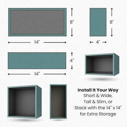 Shower Niche Insert Tile Ready, Recessed Wall Niche, Shower Inserts Kit for Bathroom Wall, Recessed Shelf Insert, Lightweight, Grid Surface for Easy Tile Application, Small Rectangle, 14x8 Inches