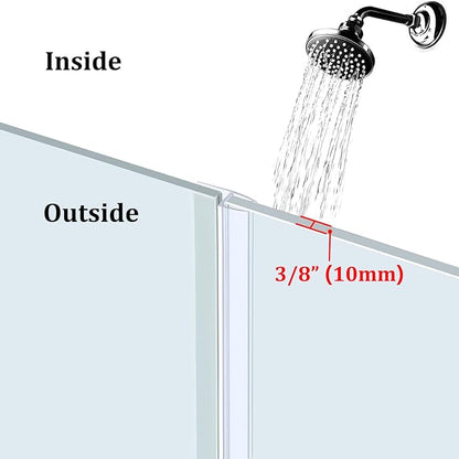 Shower Door Seal Strips – Includes 1 PC 36" Bottom Seal and 2 PCs 80" Side Seals for 3/8" (10mm) Glass – Ultra Clear Polycarbonate Shower Door Sweep and Side Seals Kit