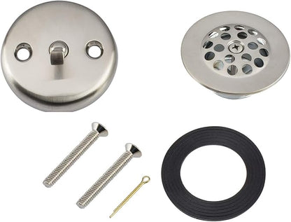 Artiwell Trip Lever Tub Trim Kit Set With Trip Lever Overflow Face Plate, Trip Lever Bathtub Drain with Strainer, Overflow and Matching Screws (BRUSHED NICKEL)