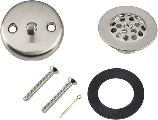 Artiwell Trip Lever Tub Trim Kit Set With Trip Lever Overflow Face Plate, Trip Lever Bathtub Drain with Strainer, Overflow and Matching Screws (BRUSHED NICKEL)