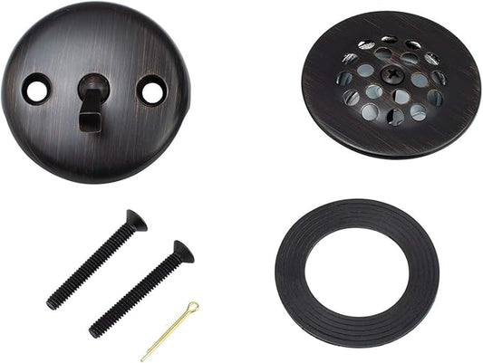 Artiwell Trip Lever Tub Trim Kit Set With Trip Lever Overflow Face Plate, Trip Lever Bathtub Drain with Strainer, Overflow and Matching Screws (OIL RUBBED BRONZE)