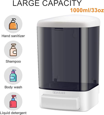 Manual Soap Dispenser, Commercial Soap Dispenser Wall Mounted for Bathroom Kitchen Hotel,Hand Sanitizer Dispenser Wall Mounted Liquid Gel -2 Pack Manual 1000ml/33oz